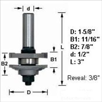 Amana 55380 Classical Reversable Stile and Rail Router Bit 1/2" Shank Amana 55380 Classical Reversable Stile and Rail Router Bit 1/2" Shank