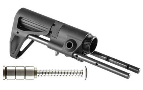 Maxim Defense CQB Stock For 9mm AR15 - Gen 2 JP Silent Capture 9mm Buffer & Spring - Black