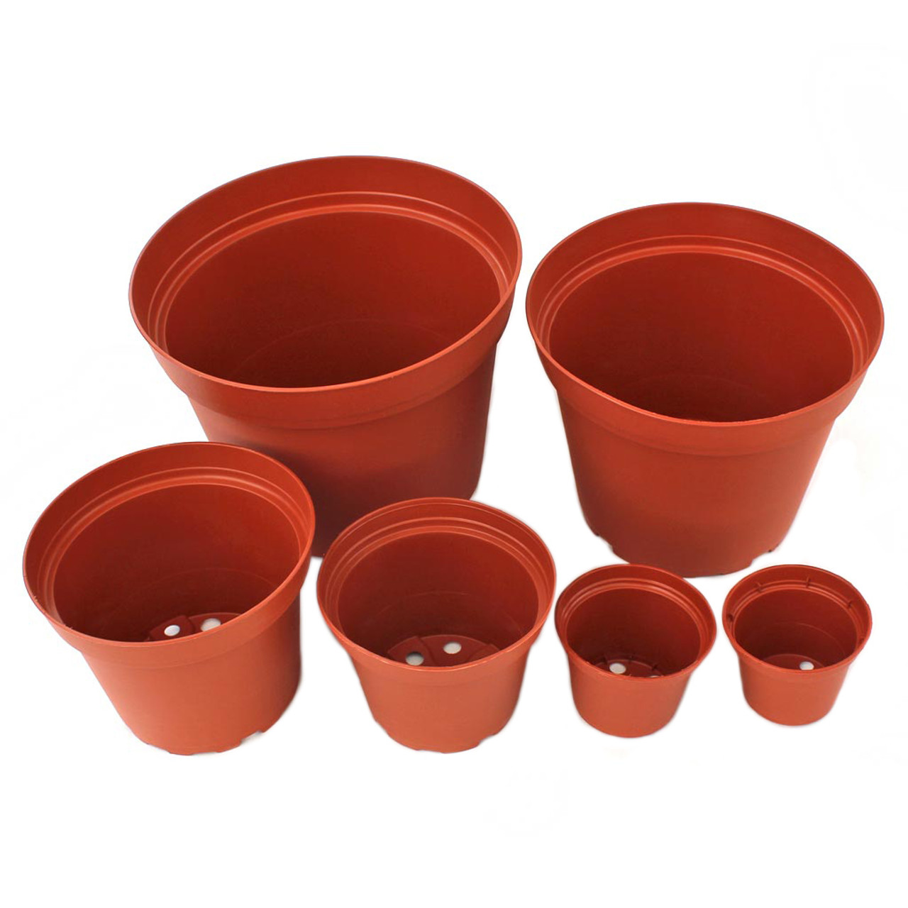 Plastic Terracotta Pot (multiple sizes) w/ Drainage Hole