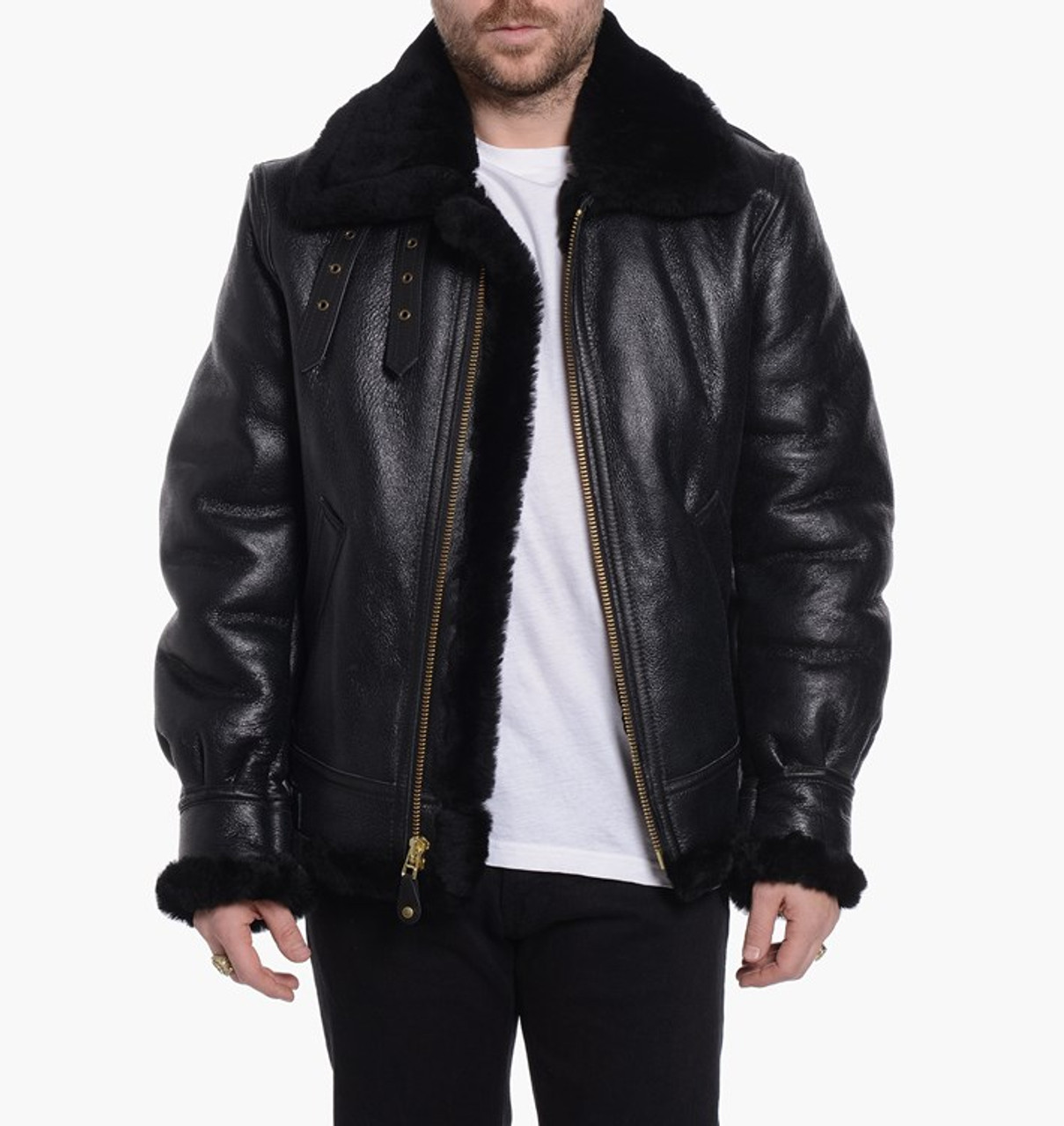 Sheepskin B-3 Flight Jacket Black