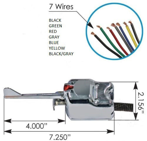 Universal 7 Wire CHROME Turn Signal Switch - Signal Stat ... wire diagram for 1967 ford cobra 