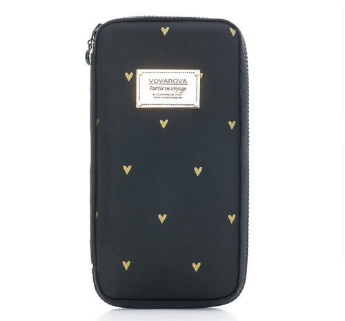 Travel Wallet - Mini Heart -Black