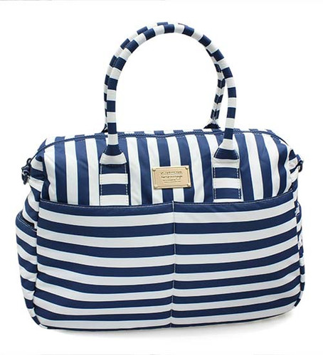 Boston Bag - Stripe Navy White
