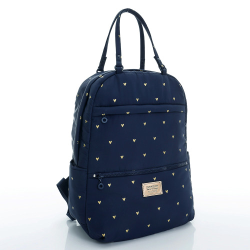 Double Handle Backpack - Mini Heart - Blue