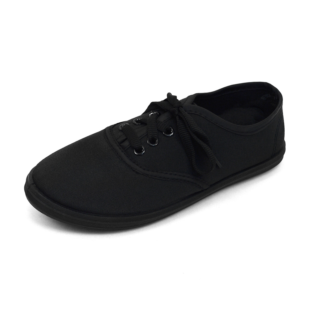 18pcs Women's Canvas Flat Black Casual Shoes Sneakers