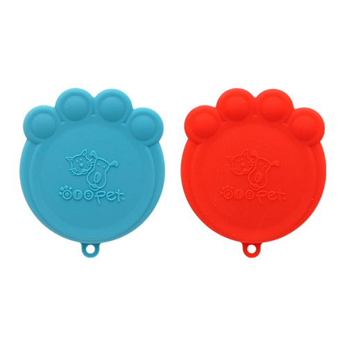 Paw Can Silicone Cover Set - Red and Blue, Set of 2 Paw Can Silicone Cover Set - Red and Blue, Set of 2