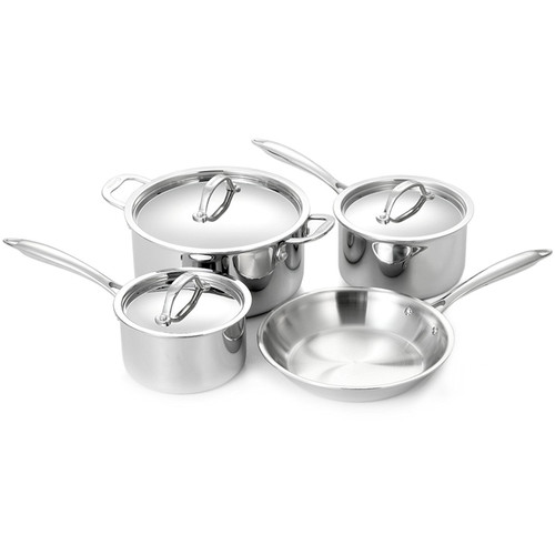 Super-Elite Cookware Set - Tri-Ply Stainless Steel, 7 Piece Super-Elite Cookware Set - Tri-Ply Stainless Steel, 7 Piece