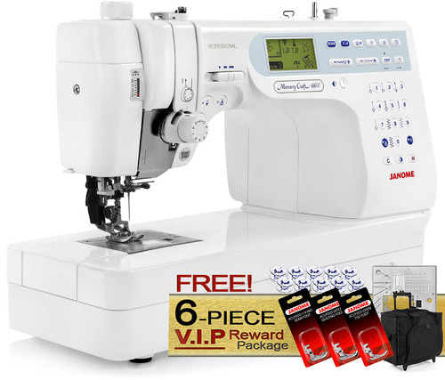 Only The Best Sewing Machines Mr Vac Mrs Sew Janome Memory Craft 6600p Computerized Sewing Machine W Free 6 Piece V I P Reward