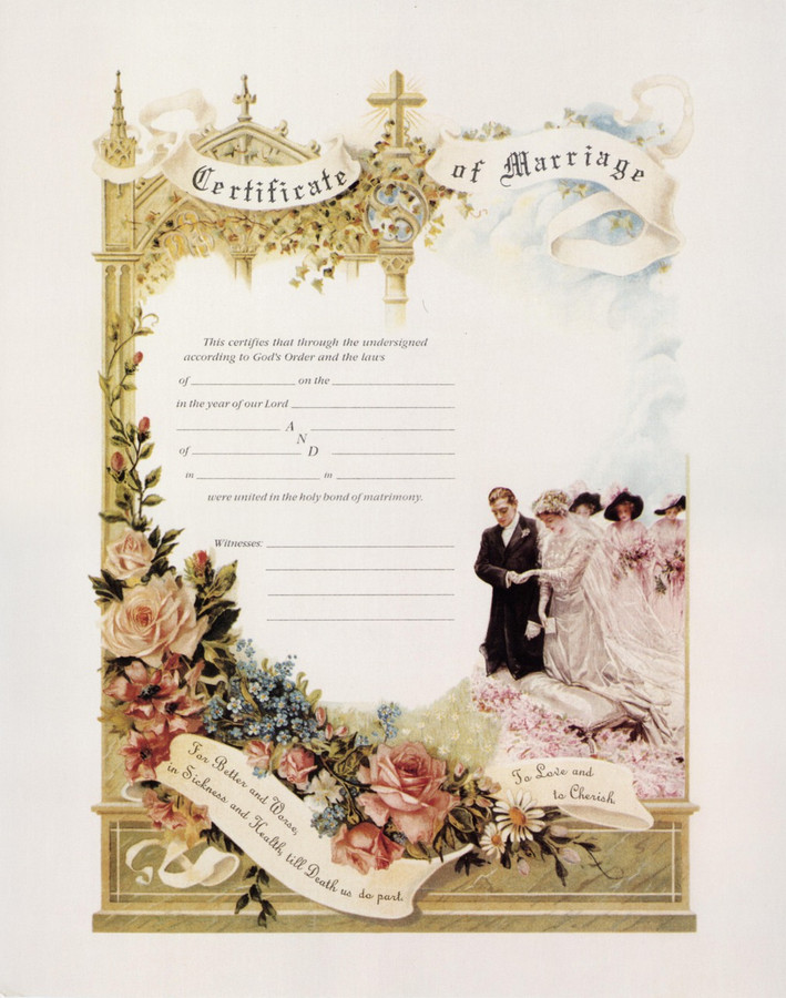 traditional marriage vows sacrament certificate unframed nelson