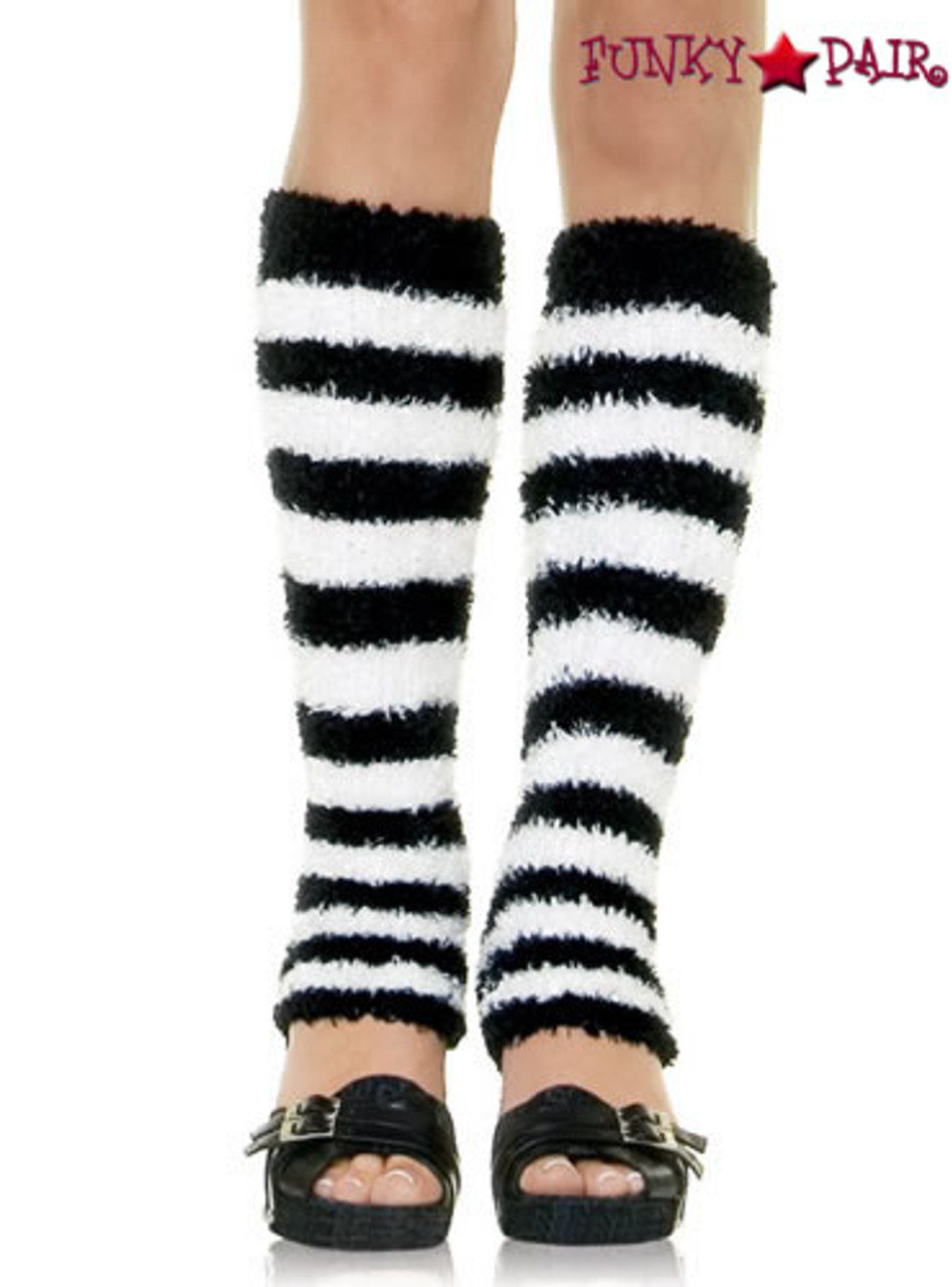 Leg Avenue | LA-5587, Rave Fuzzy Striped Leg Warmers