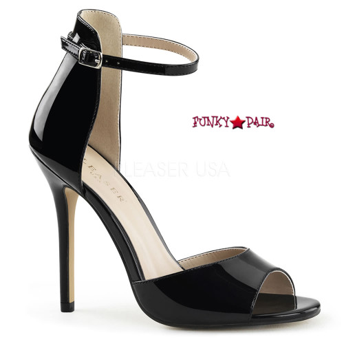Amuse-14, 5 Inch Stiletto Heel Close Back Ankle Strap Amuse-14, 5 Inch Stiletto Heel Close Back Ankle Strap