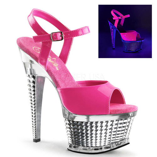 Pleaser Shoes Illusion-659UV, 6.5 Inch with UV Reactive Strap Sandal Pleaser Shoes Illusion-659UV, 6.5 Inch with UV Reactive Strap Sandal