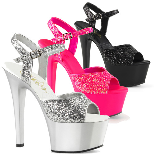 Aspire-609G, 6 Inch High Heel Glitter Platform Aspire-609G, 6 Inch High Heel Glitter Platform