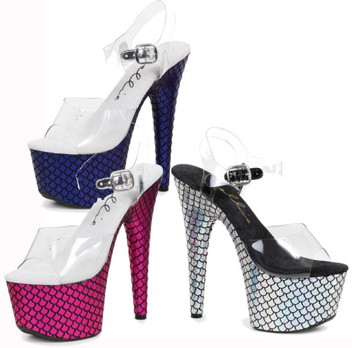 709-Mermaid, 7 Inch Ankle Strap Platform 709-Mermaid, 7 Inch Ankle Strap Platform