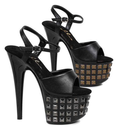 709-Stud, 7 Inch Heel Studded Ankle Strap Sandal 709-Stud, 7 Inch Heel Studded Ankle Strap Sandal
