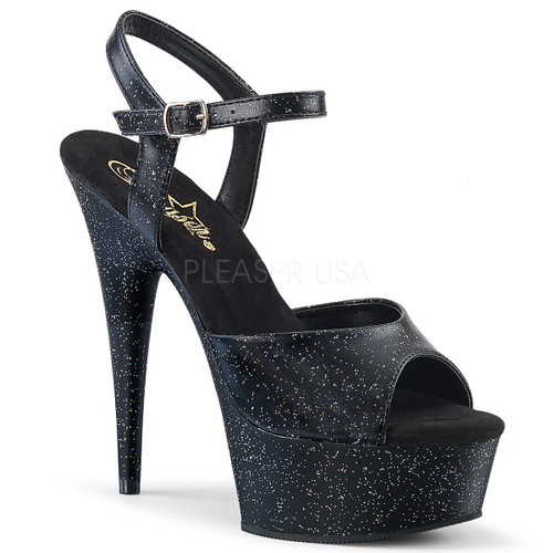 Delight-609MMG, 6 Inch Stiletto Heel Anle Strap Platform with Mini Glitters Delight-609MMG, 6 Inch Stiletto Heel Anle Strap Platform with Mini Glitters