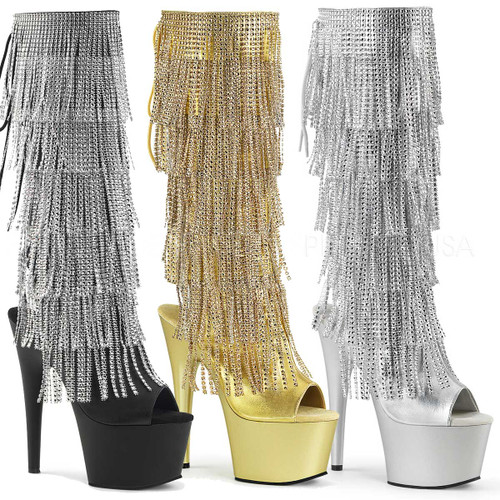 Adore-2024RSF, 7 Inch Heel Fringe Knee High Boots Adore-2024RSF, 7 Inch Heel Fringe Knee High Boots