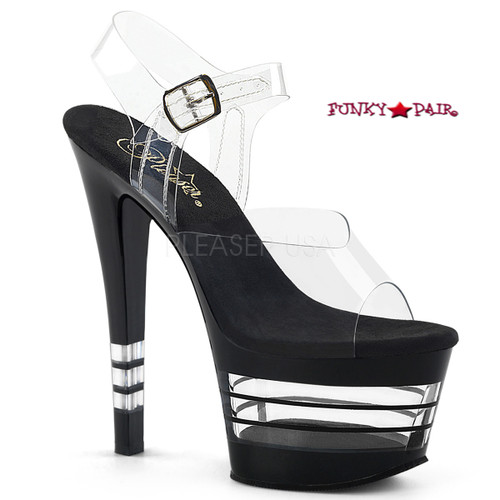 Sky-308LN, 7 inch Heel Sandal with Line Platform Sky-308LN, 7 inch Heel Sandal with Line Platform