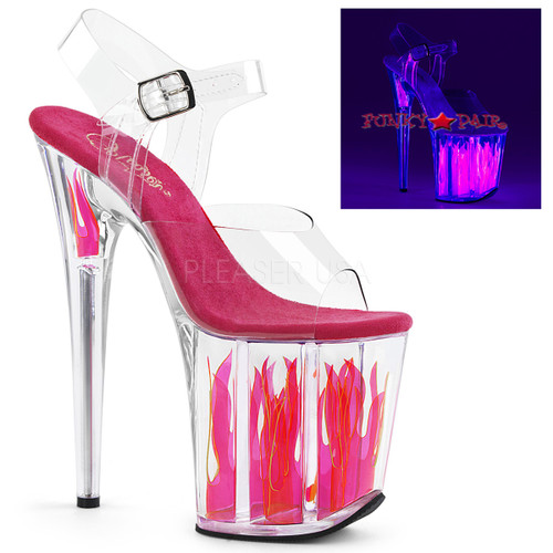 Flamingo-808FLM, 8 Inch Stiletto Heel with Flame Flamingo-808FLM, 8 Inch Stiletto Heel with Flame