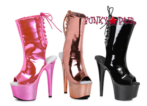 709-Georgette, 7 Inch Heel Ankle Boots with LED Lights 709-Georgette, 7 Inch Heel Ankle Boots with LED Lights