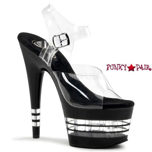 ADORE-708LN, Clear Line Bottom Ankle Strap Sandal ADORE-708LN, Clear Line Bottom Ankle Strap Sandal
