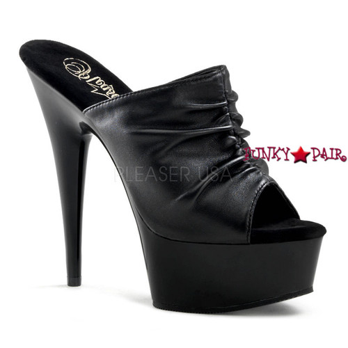 Delight-601-9m 6 Inch High Heel with 1.75 Inch Platform with vamp scrunch top slide Delight-601-9m 6 Inch High Heel with 1.75 Inch Platform with vamp scrunch top slide