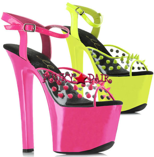 711-Solar, 7 Inch High Heel with 2.75 Inch Neon Platform with Spikes Made By ELLIE Shoes 711-Solar, 7 Inch High Heel with 2.75 Inch Neon Platform with Spikes Made By ELLIE Shoes