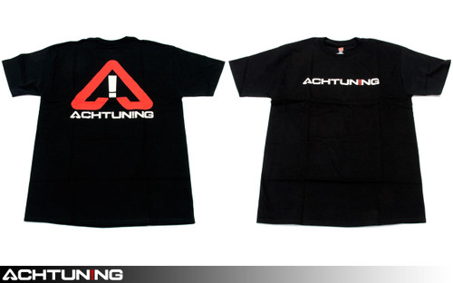Achtuning black T-shirt with Red and White Logo
