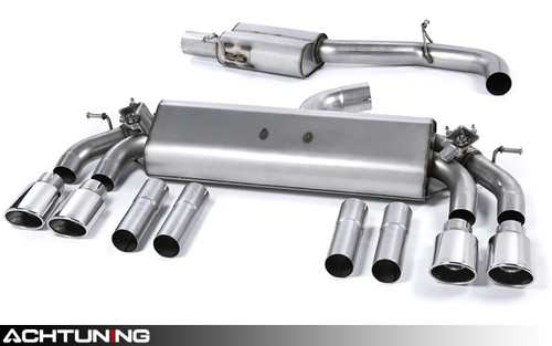 Milltek SSXAU478 Catback Quad Tip Valved Street Exhaust Audi 8V S3