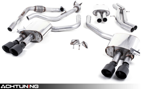 Milltek SSXAU641 Catback Quad Tip Valved Street Exhaust Audi B9 S4 Non-Sport Diff