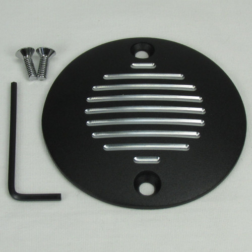 Black "Grooved" 2Hole Vertical Evolution Points Ignition Cover Fits