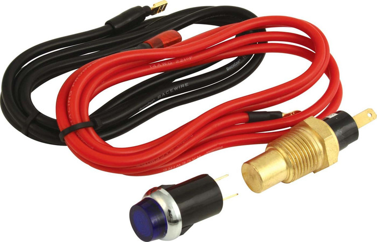 Warning Light - Water Temperature - 240 Degree - 1/2 in NPT Male Thread - Light/Sender/Wiring - Blue - Kit