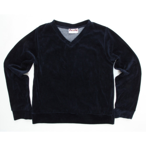 Girls Velour V-Neck Pullover Long Sleeves