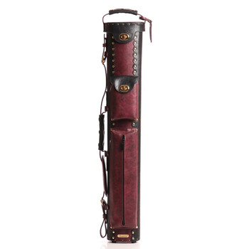 Instroke Vinyl Cowboy Pool Cue Case - Black/Burgundy - 3x5 - Full Instroke Vinyl Cowboy Pool Cue Case - Black/Burgundy - 3x5 - Full
