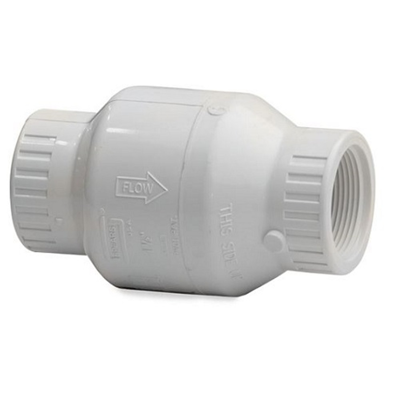 White PVC 6" Swing Check Valve (FPT x FPT) - The Drainage Products Store