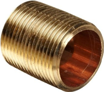 1 1/4" x Close Brass Nipple (MPT x MPT) The Drainage Products Store
