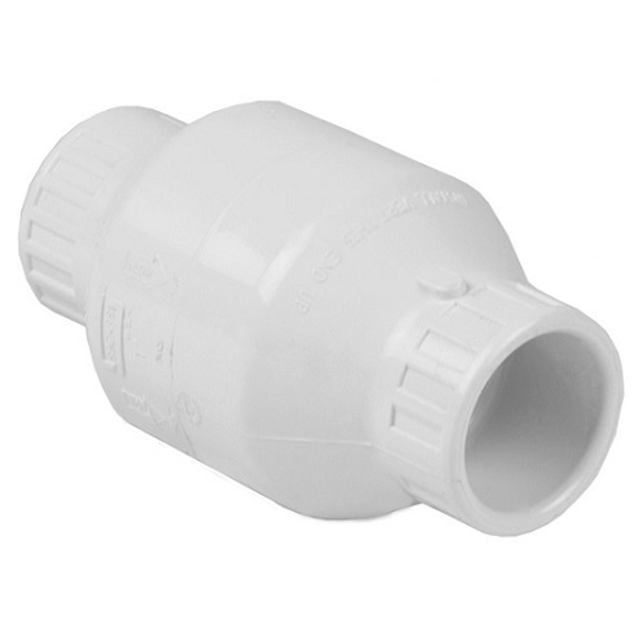 White PVC 8" Swing Check Valve (S x S) The Drainage Products Store