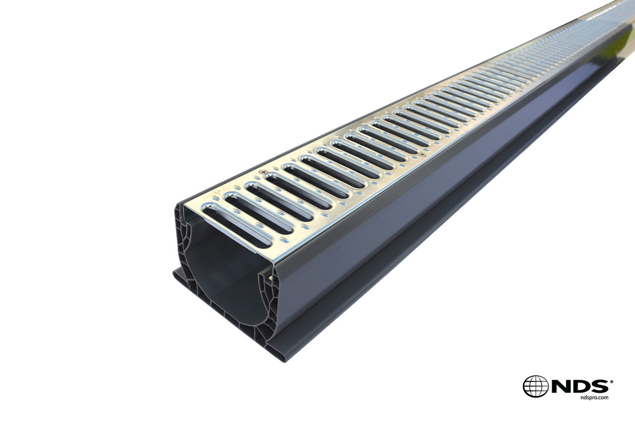 NDS SpeeD Channel Drain (10' section) with Galvanized Grate The