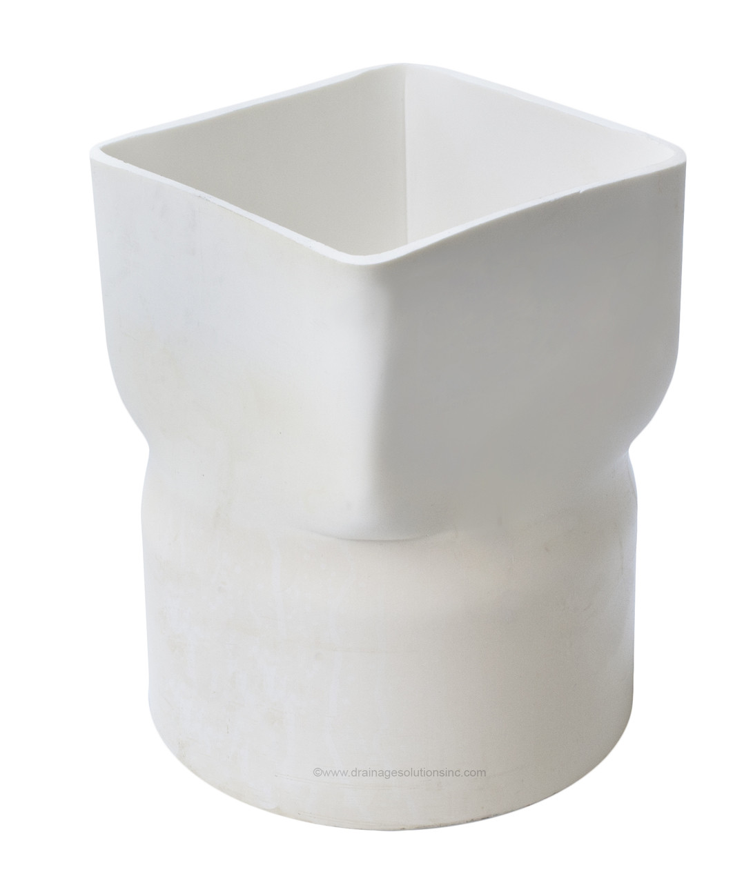 PVC 5" x 5" x 6" IPS Downspout Adapter (Centered) (DSA x Hub) The