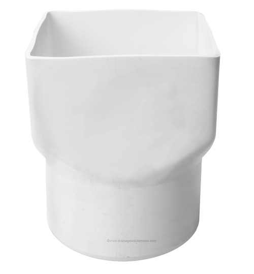 PVC 6" x 6" x 8" IPS Downspout Adapter (Centered) (DSA x Hub) - The