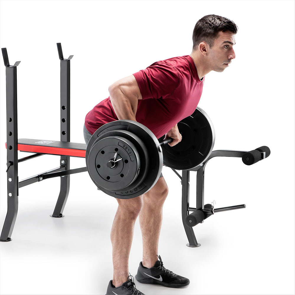 Marcy Pro Standard Weight Bench with 100 lb Weight Set PM 2084