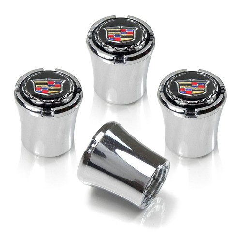 Cadillac Black Logo Chrome Tire Stem Valve Caps Cadillac Black Logo Chrome Tire Stem Valve Caps