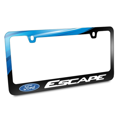 Ford Logo Escape Black Metal Graphic License Plate Frame Ford Logo Escape Black Metal Graphic License Plate Frame