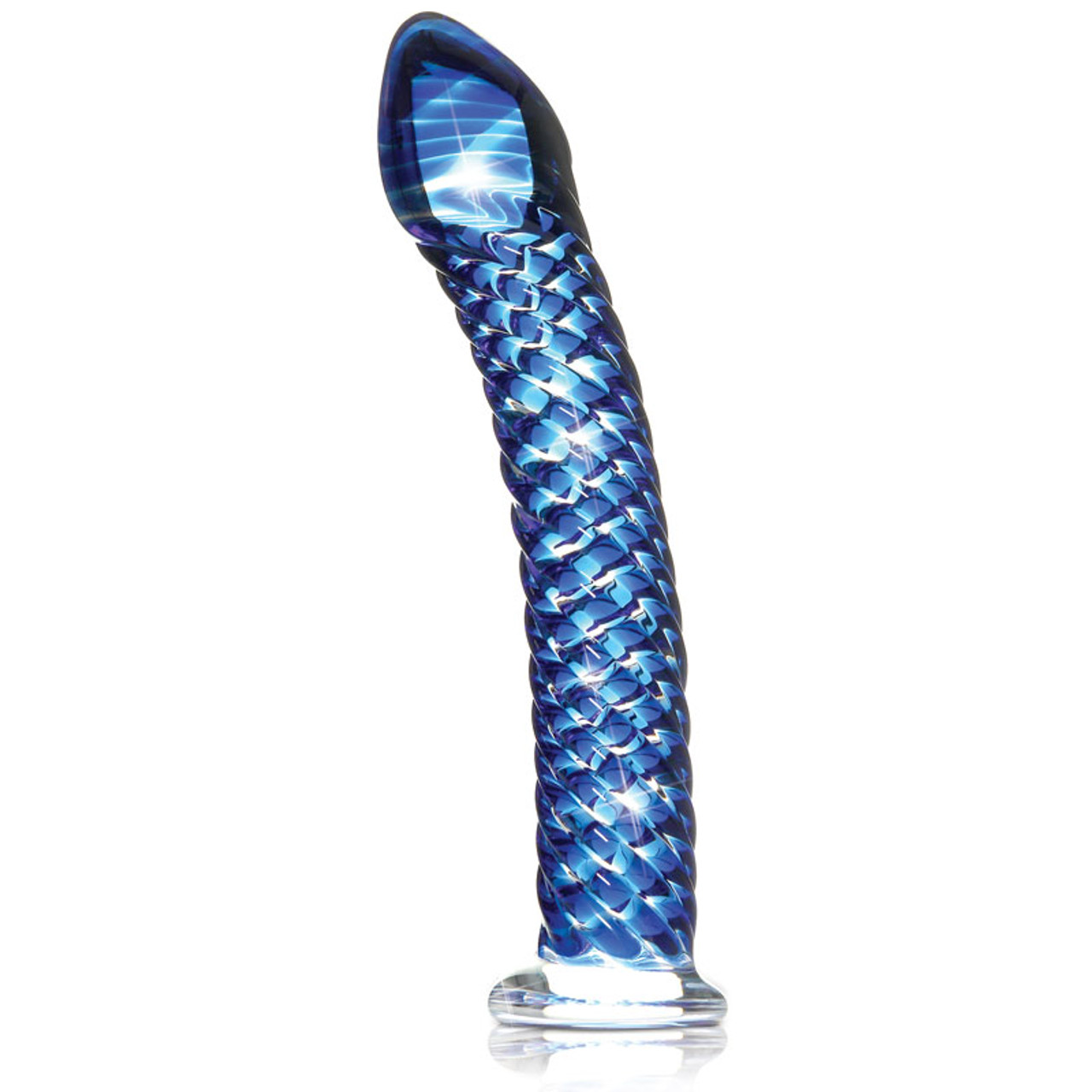 Icicles  29 Hand Blown Glass Blue Dildo - Dallas Novelty-7490