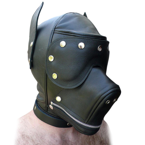 Master Series Neoprene Dog Hood with Removable Muzzle Black Dallas