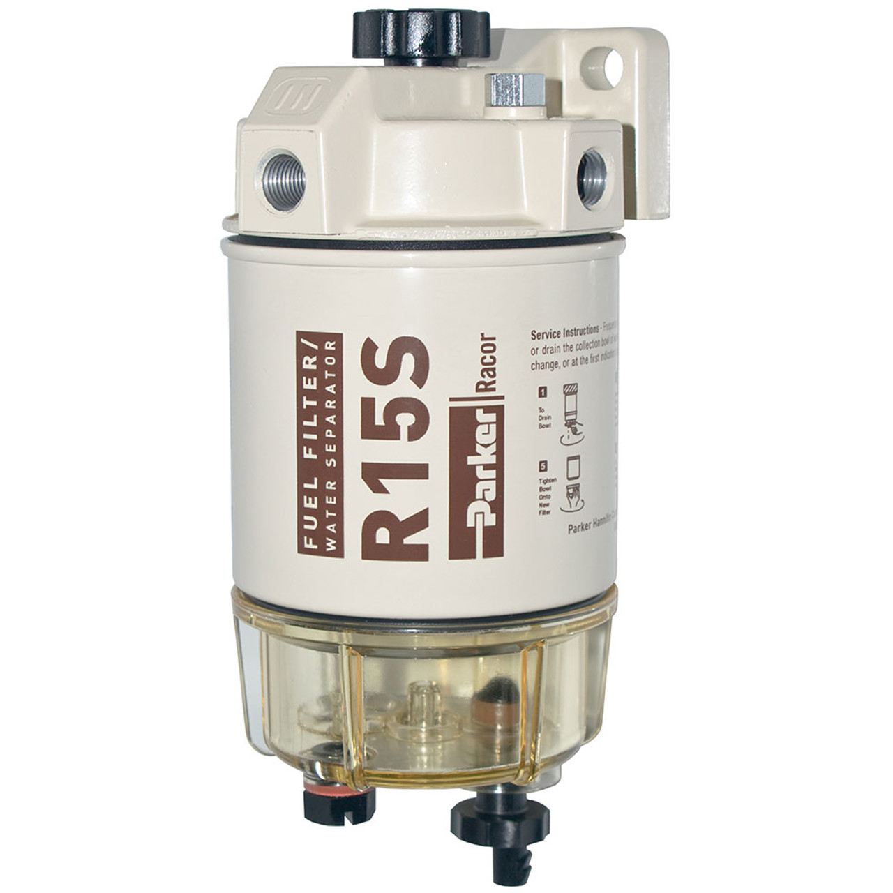 Racor 200 Series 15 GPH Low Flow Diesel Fuel Filter/Water Separator 215 Filter Assembly