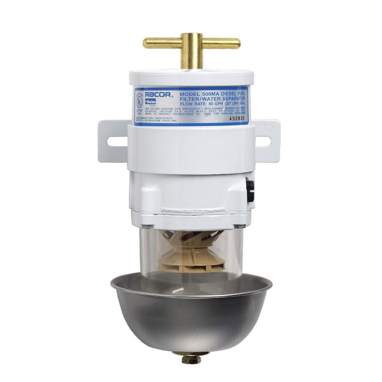 Racor 500MA Marine Turbine Series 60 GPH Fuel Filters w/ Full Metal Bowl - 2