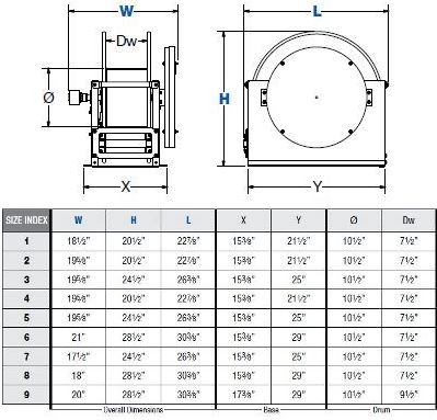 Coxreels Spring Return Hose Reel, 1 in Hose Dia., 50 ft Length, 300 psi  SLP-650