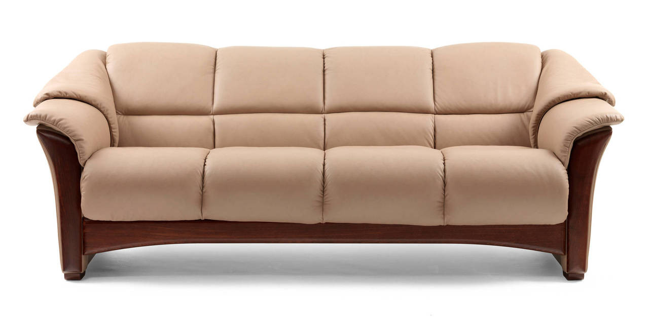 Ekornes Oslo 3 Seat Sofa Wood Trim