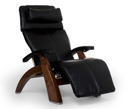 The Human Touch PC-600 Omni-Motion Silhouette Perfect Chair in Black leather with Walnut stained base. Ready to compliment any decor and relax your back! The Human Touch PC-600 Omni-Motion Silhouette Perfect Chair in Black leather with Walnut stained base. Ready to compliment any decor and relax your back!